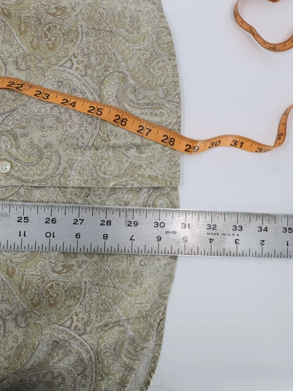 Vintage J Crew Shirt Men Medium AOP Paisley Short Sleeve Cotton Button Up Casual